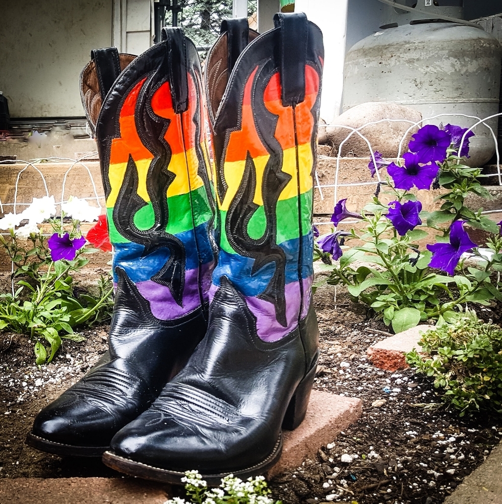 Happy PRIDE! Rainbow Cowboy Boots